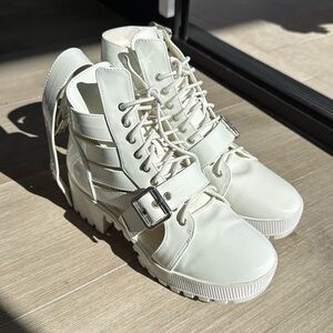 White Boots Size 7 Spring Boots Ready to Ship